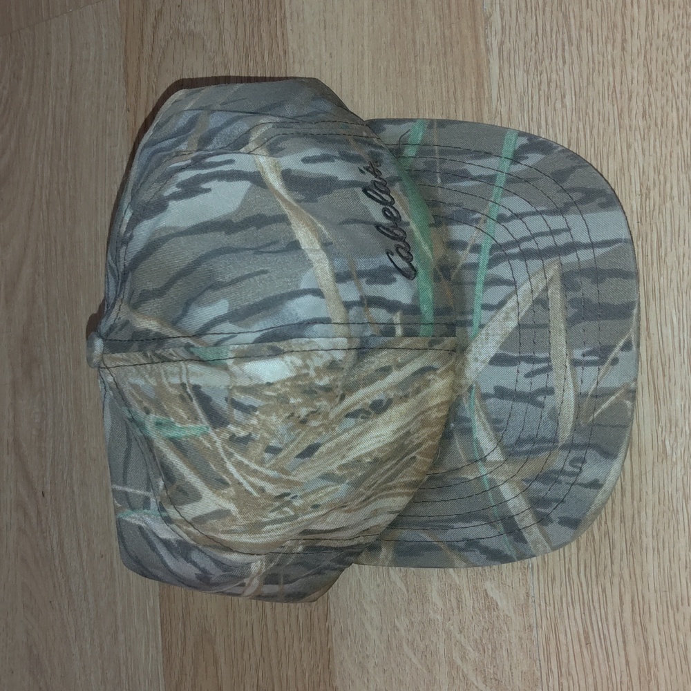 Vtg Cabela's Lined Hunting Camouflage Fitted Outdoor Hat Cap Large Made in USA